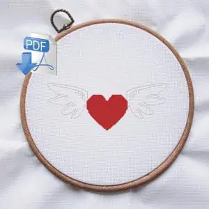 Heart Cross stitch pattern PDF
