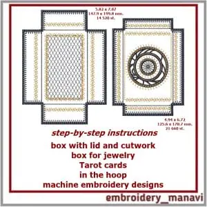 In the hoop embroidery designs box with lid and cutwork