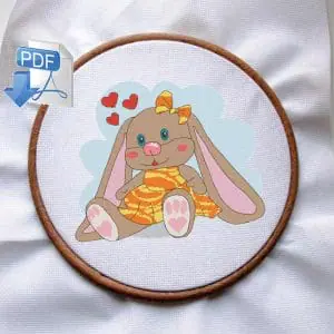 Bunny cross stitch pattern Cross stitch pattern PDF