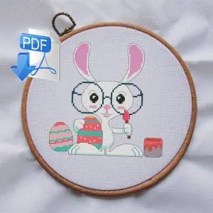 Easter bunny cross stitch pattern Cross stitch pattern PDF