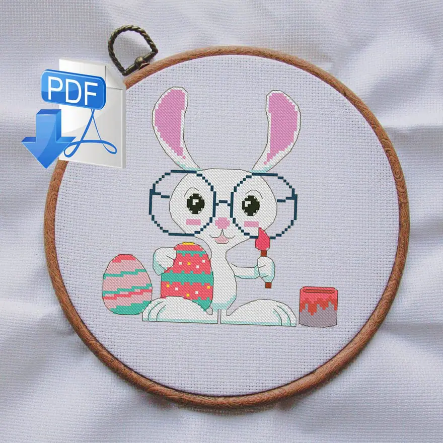 Easter bunny cross stitch pattern Cross stitch pattern PDF 1 Easter bunny cross stitch pattern Cross stitch pattern PDF