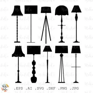 Floor Lamp Silhouette Svg Cricut Stencil Templates