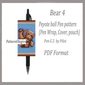 Bear 4 Pen wraps Bear cover pen Bear bead patterns Olegirabeadpatterns
