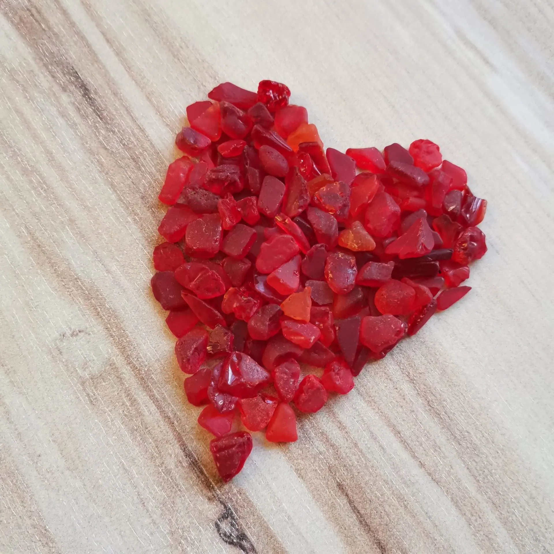Set of genuine red tiny sea glass for you creative idea K55