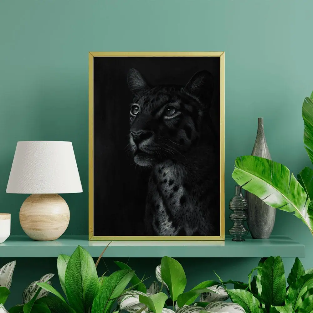 Dark Side print 4 Leopard Oil Painting Printable Wall Art Wild Animal