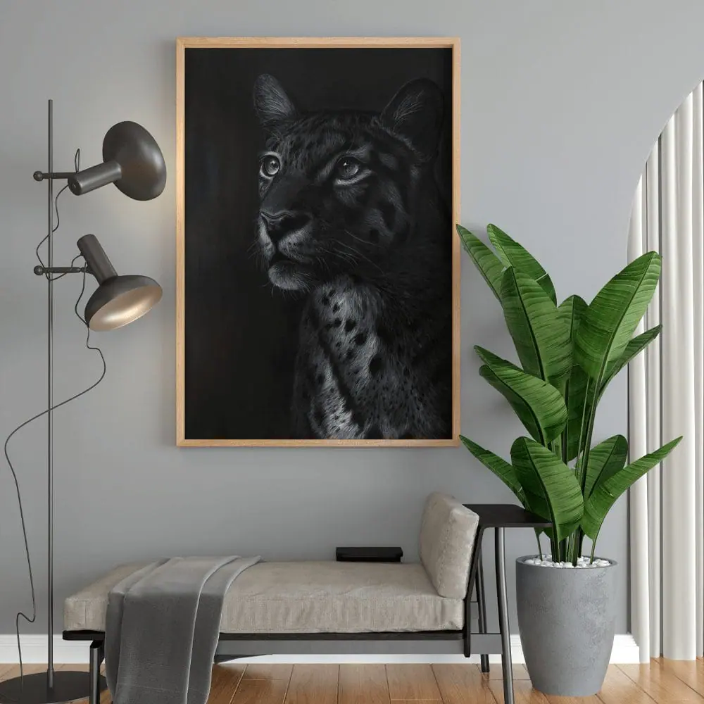 Dark Side print 5 Leopard Oil Painting Printable Wall Art Wild Animal