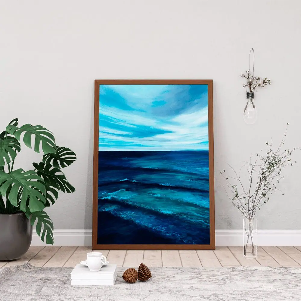 Siren print 4 ocean wall art sea painting seascape blue ocean