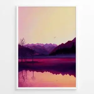 purple lake printable wall art