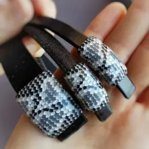 Snake Polymer clay sliders for the regaliz leather Bracelet
