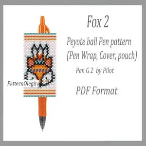 Fox 2 bead pattern Fox bead pen wraps Fox cover pen Olegirabeadpatterns
