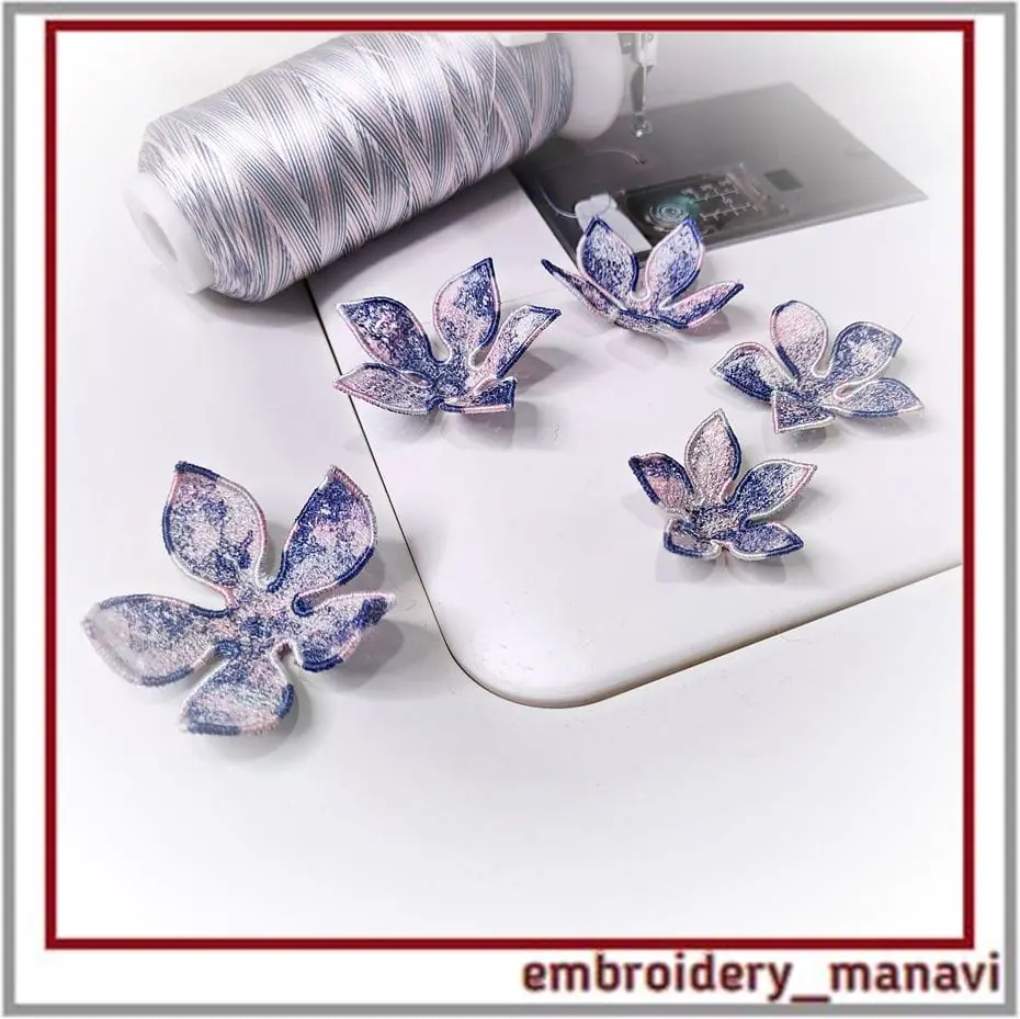 Embroidery FSL In The Hoop flowers designs set 6 Embroidery FSL In The Hoop flowers designs set - Image 6