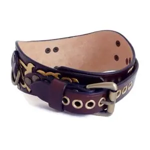 Luxury wide bdsm collar with gold Celtic ornament for women