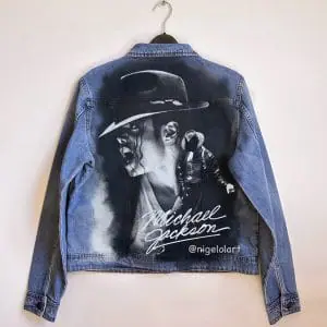 Michael Jackson jacket New Painted denim jacket michael jackson thriller jacket gift (Copy)