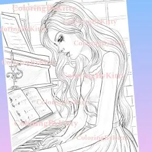 Single coloring page "The Love Song"