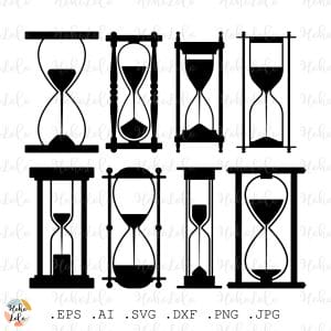 Hourglass Svg Silhouettes Cricut Stencil Dxf