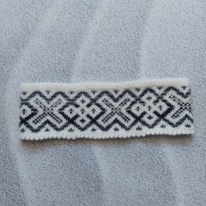 Women’s knitted headband gray with jacquard pattern