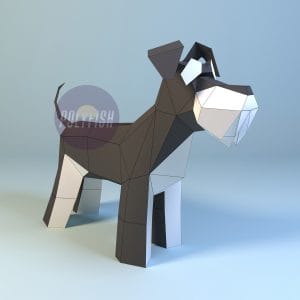 DIY Schnauzer model template Papercraft PDF