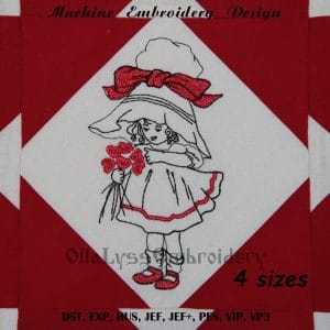 Valentine Sunbonnet embroidery design