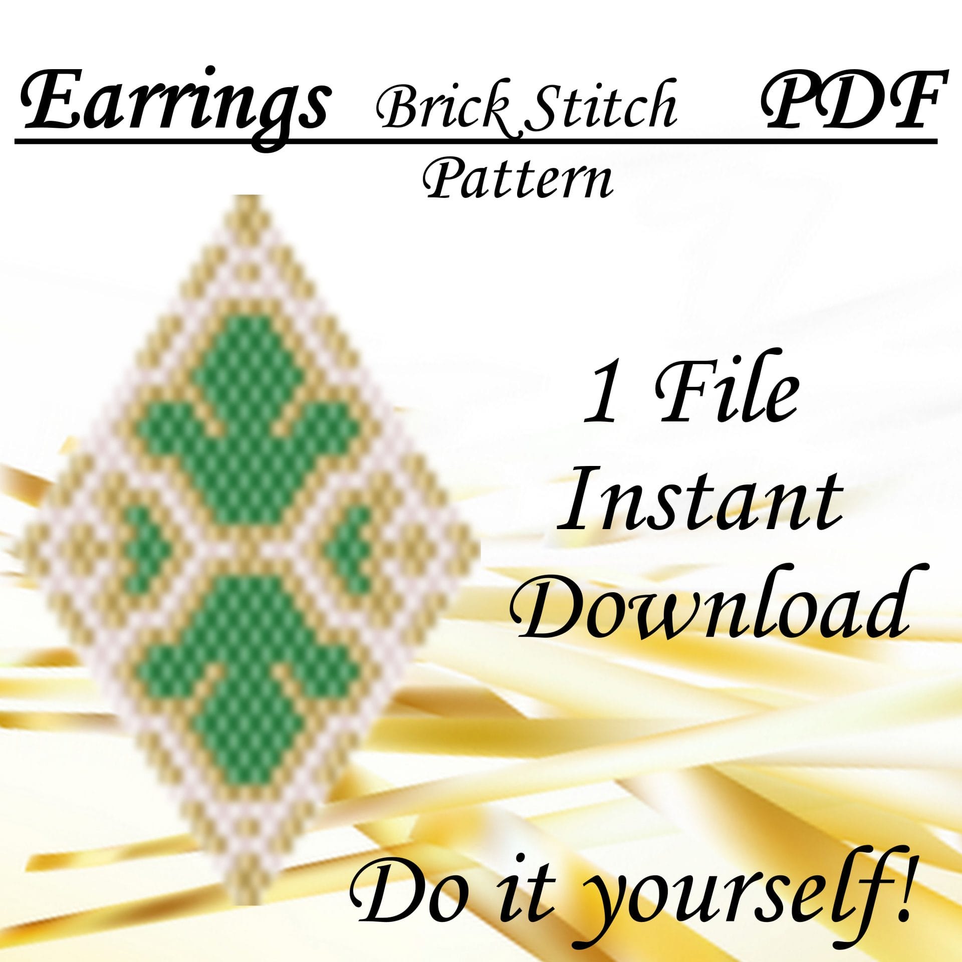 Earrings beading pattern Brick stitch pattern PDF file