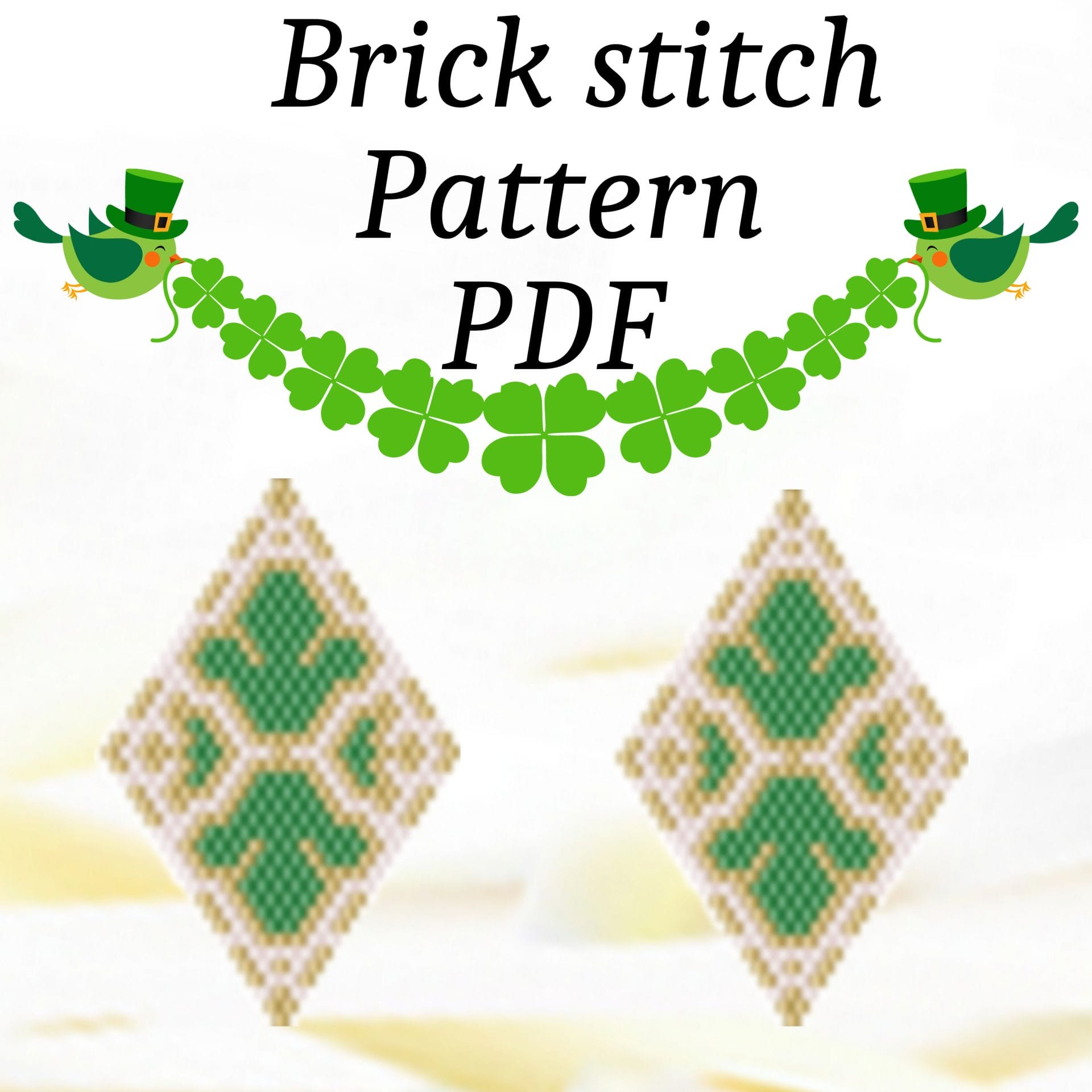 Earrings beading pattern Brick stitch pattern