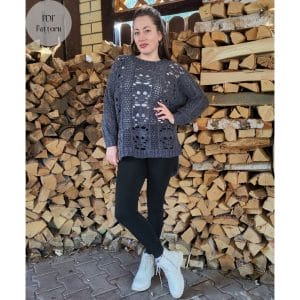 Women’s crochet skull sweater PDF pattern