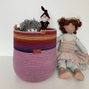 Purple basket with glitter 24 cm x 20.5 cm Free shipping