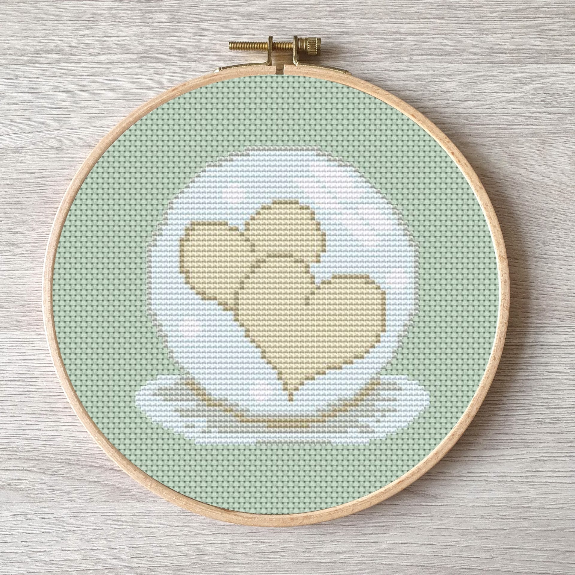 Two hearts in a drop of water pattern pdf cross stitch 3 Easy embroidery DIY, small pattern for Valentine's Day