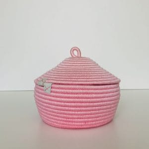 Soft pink storage basket with lid 13 cm x 17 cm Free shipping