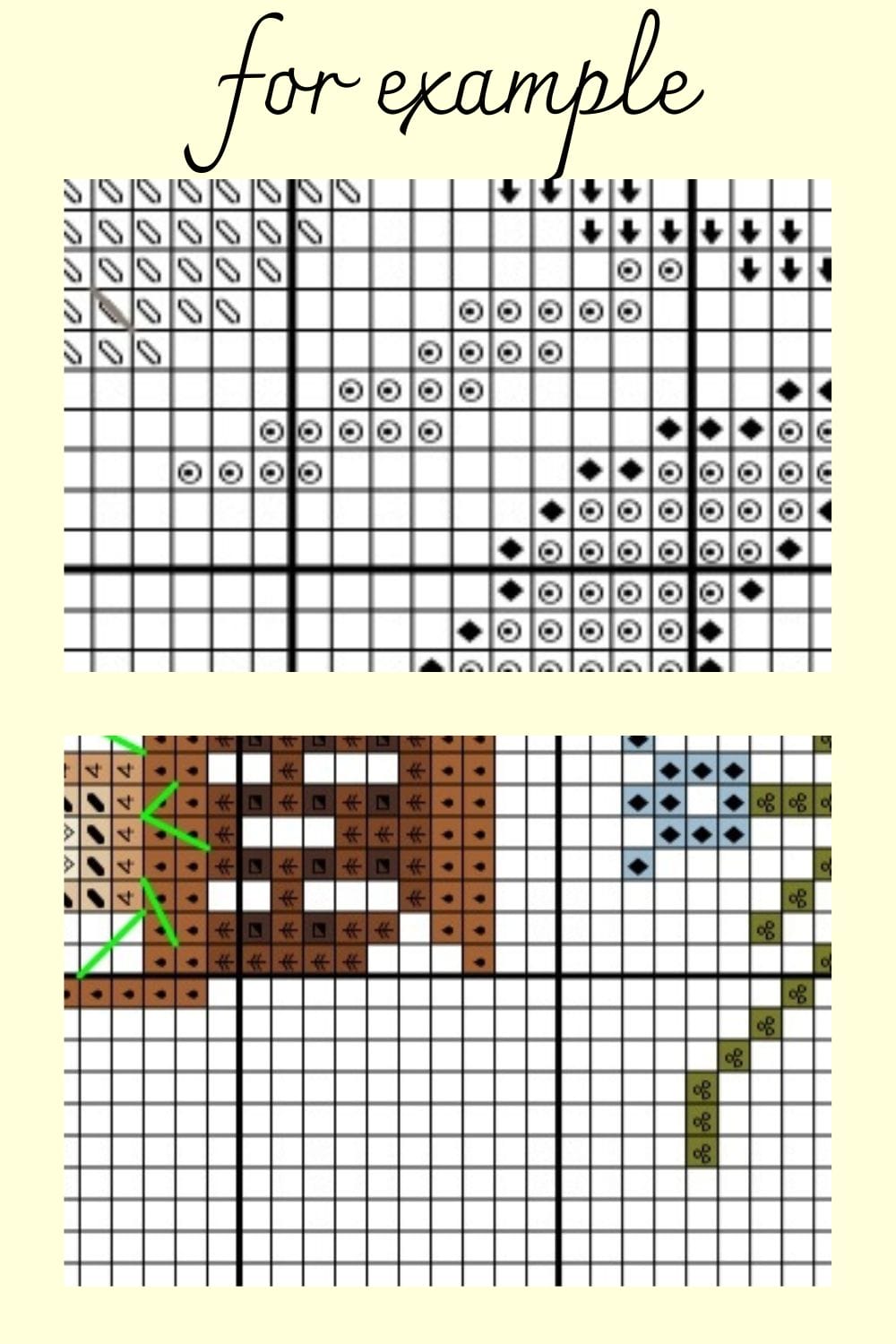 Easter Heart cross stitch pattern, Primitive Sampler 4 the photo shows an example of a pattern in a pdf file