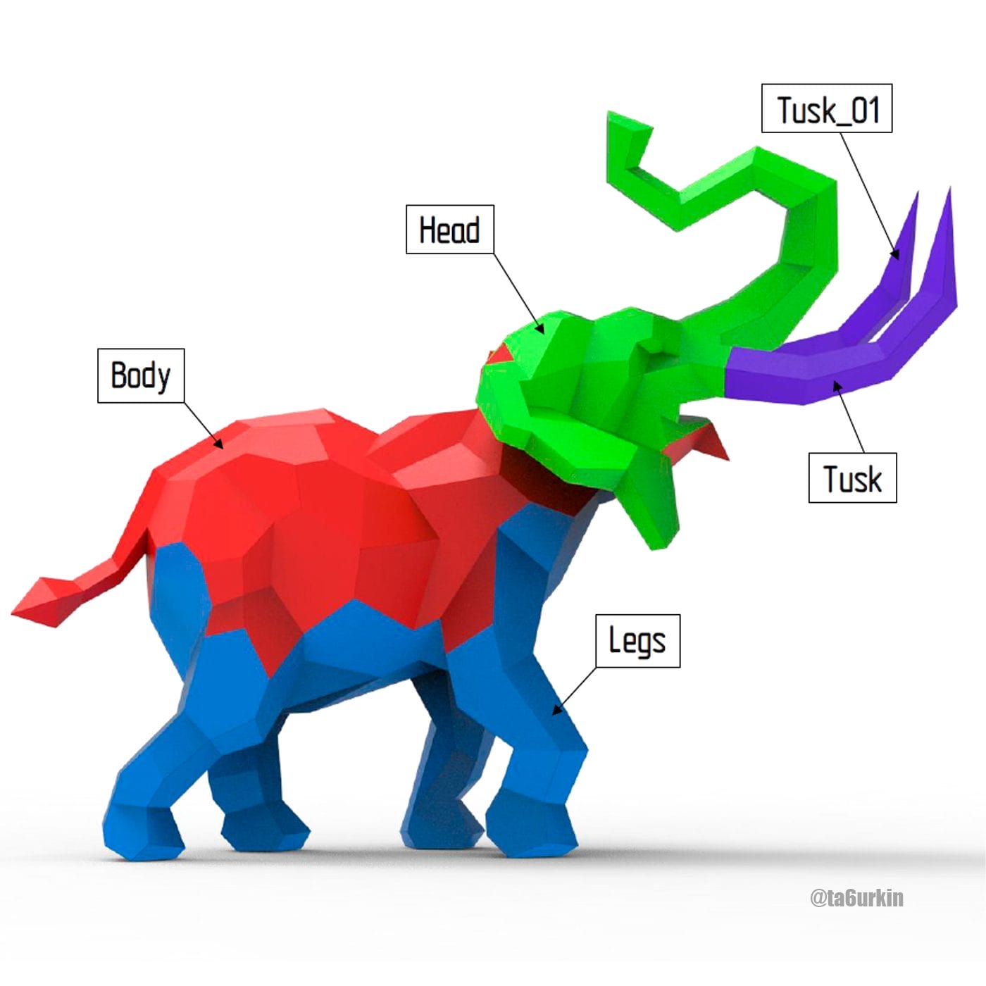 版画 Fabrication Elephant_p Digital】Welding Project Plans Drawings Elephant (DXF, PDF