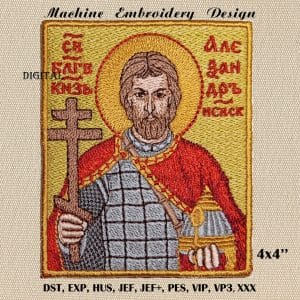 Saint Alexander Nevsky embroidery design