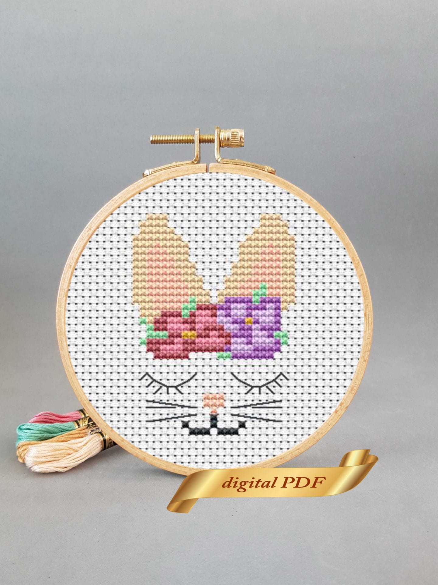 Easter bunny cross stitch digital pattern PDF