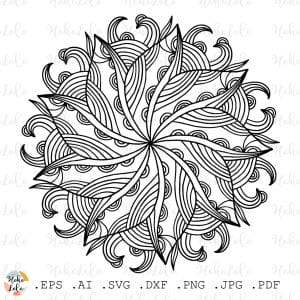 Floral Mandala Coloring Page Pdf Pattern Svg Cricut