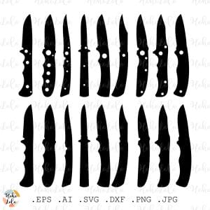 Penknife Silhouette Svg Cricut Stencil Templates Dxf