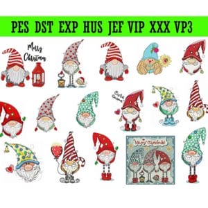 Gnome Pack embroidery, Christmas Embroidery Design mach