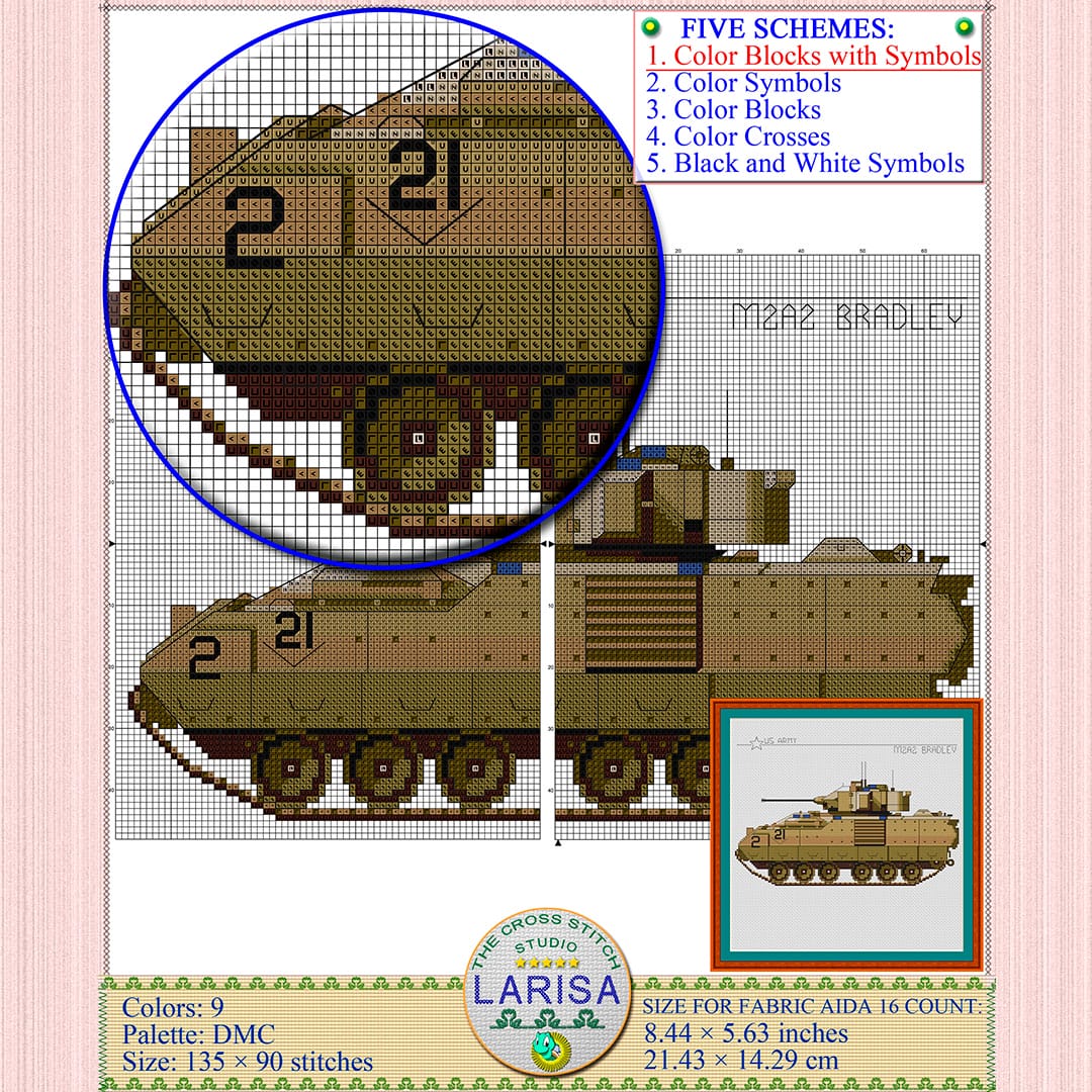 Bradley IFV Cross Stitch Pattern | M2 Bradley Chart 5 Cross stitch pattern of Bradley IFV