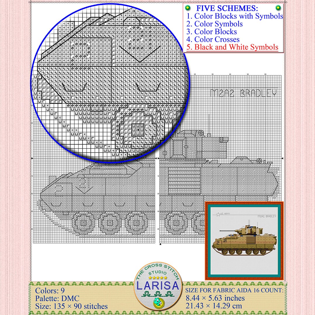 Bradley IFV Cross Stitch Pattern | M2 Bradley Chart 10 M2A2 Bradley IFV Cross Stitch Pattern