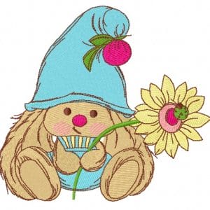 Bunny gnome embroidery, embroidery designs, INSTANT dow