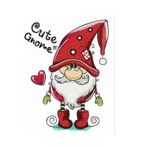 Cute gnome embroidery design
