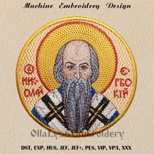 Saint Saint Nikolai Velimirovich embroidery design