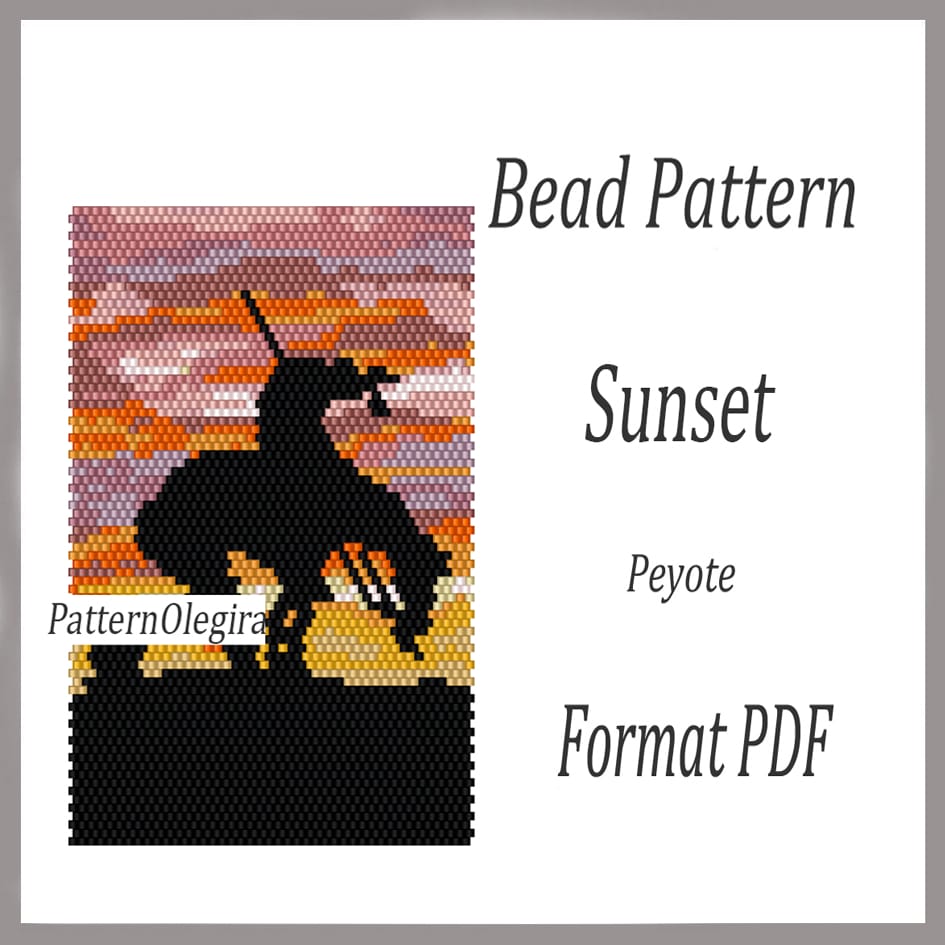 SUNSET Tapestry bead pattern PDF Bead picture pattern peyote