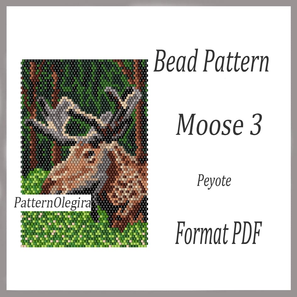 MOOSE 3 Tapestry bead pattern PDF Bead picture pattern peyote