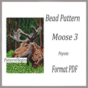 Moose 3 bead pattern Moose bead tapestry pattern Bead Moose patterns Olegirabeadpatterns