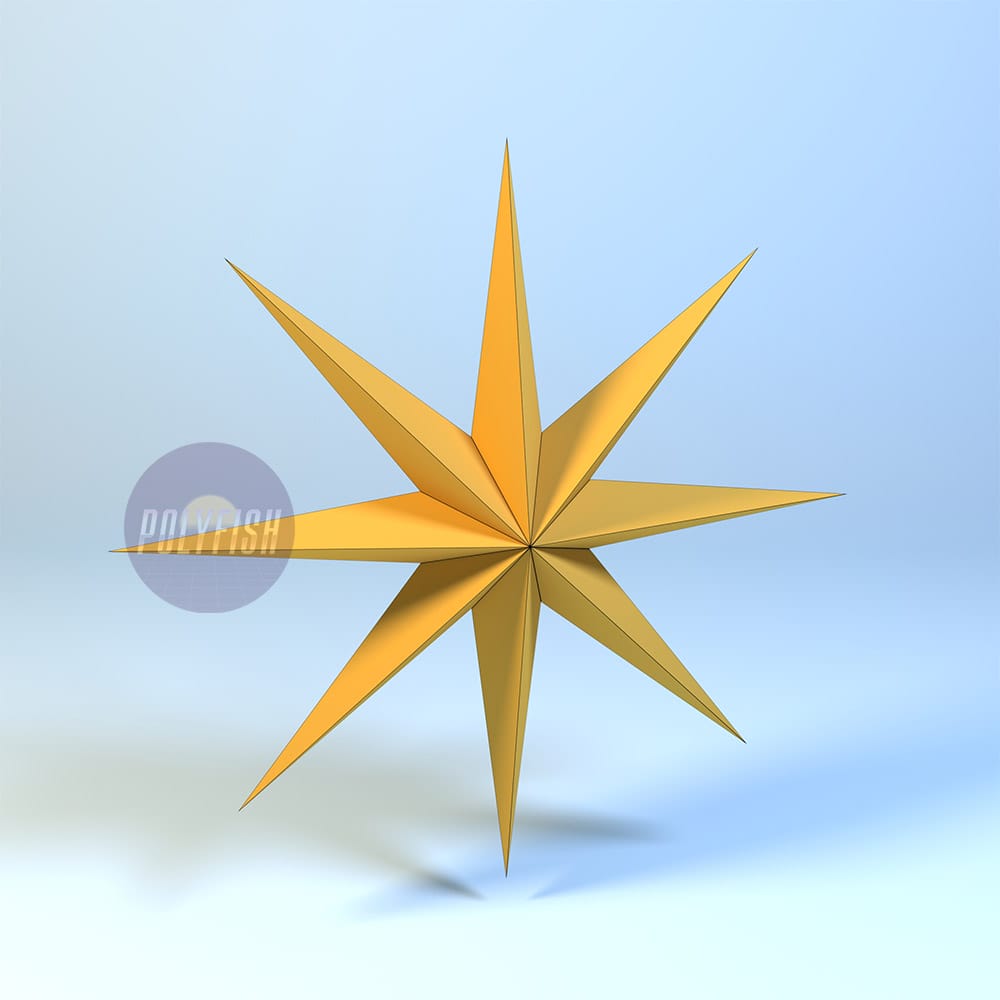 DIY Star #10 template Papercraft PDF