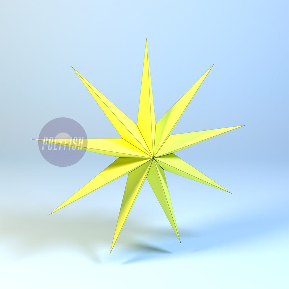DIY Star #12 template Papercraft PDF