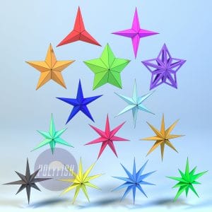 DIY Stars template Papercraft PDF