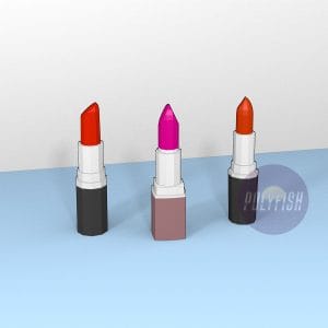 DIY Polygonal Cosmetics Set "Lipstick" template Papercraft PDF