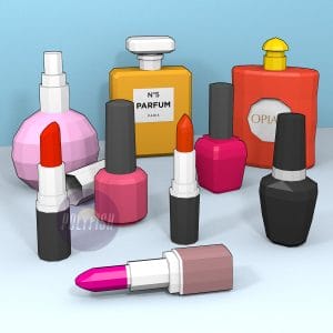 DIY Polygonal Cosmetics Kit template Papercraft PDF