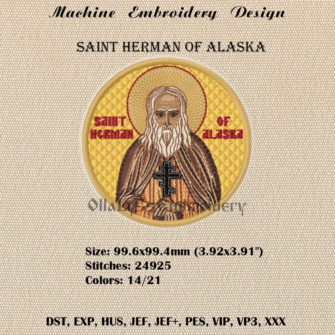 Saint Herman Of Alaska embroidery design 2 Saint Herman Of Alaska embroidery design