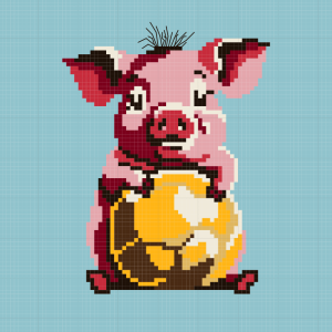 Piglet with ball